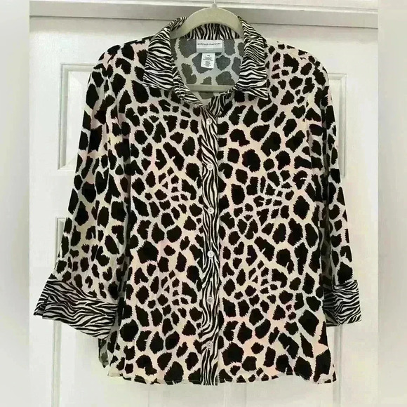 Alfred Dunner Women's Mixed Animal Print
Button Down Shirt PM - Picture 4 of 5
